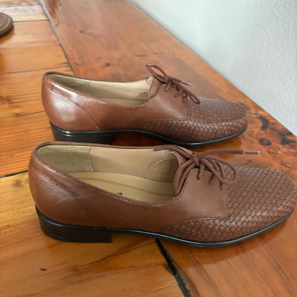 Trotters Oxford Loafers Lizzie Herringbone 6.5N Women’s Leather Shoes Old Money - Picture 4 of 7